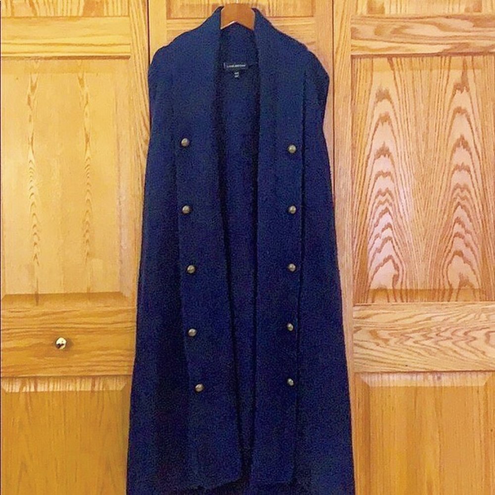 Navy Military Style Cardigan [Lane Bryant]